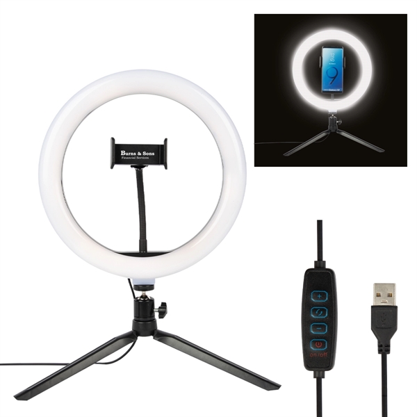 10" LED Ring Light With Phone Holder
