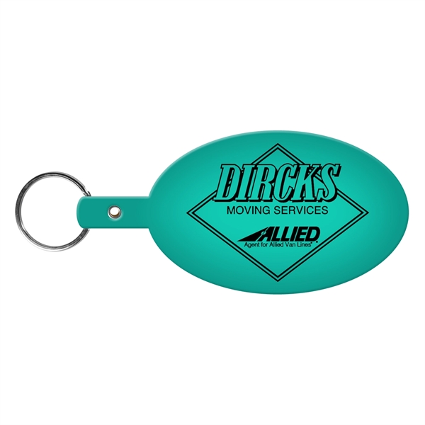 Large Oval Flexible Key Tag Keyring