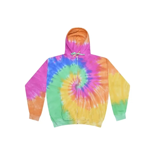 Colortone Unisex Tie-Dyed Full-Zip Hooded Sweatshirt