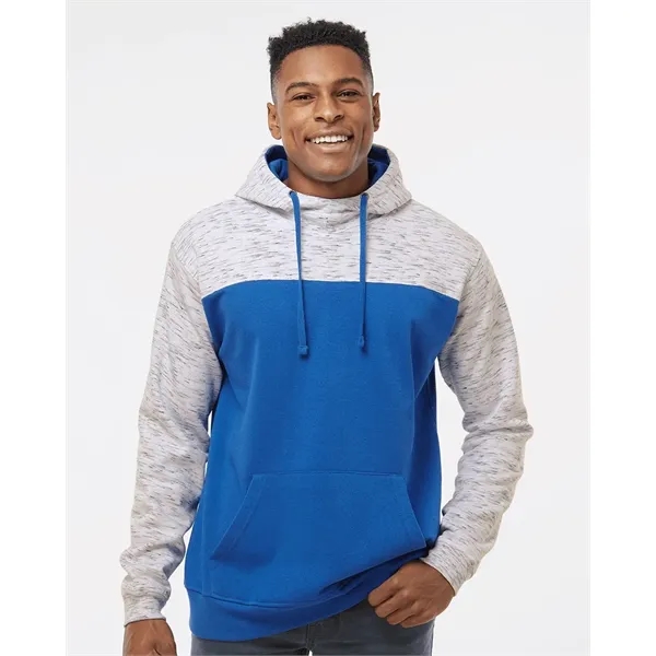 J. America Men's Melange Fleece Colorblocked Hooded Sweat...