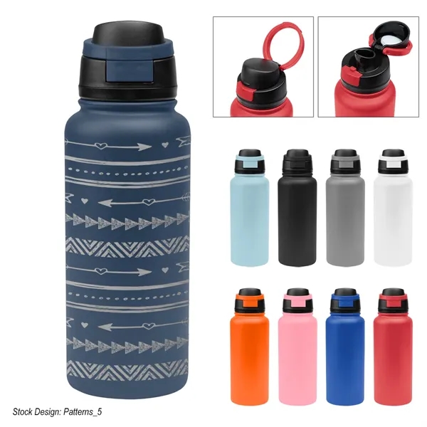 32 Oz. Full Laser Pop Sip Recycled Stainless Steel Bottle