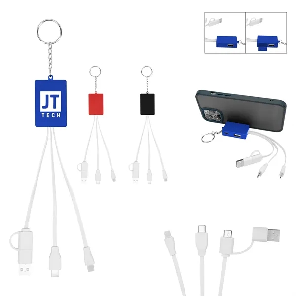 Multi-Charging Cable USB Hub Keyring