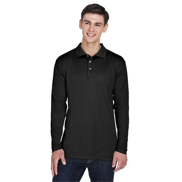 UltraClub Men's Cool & Dry Sport Long Sleeve Polo