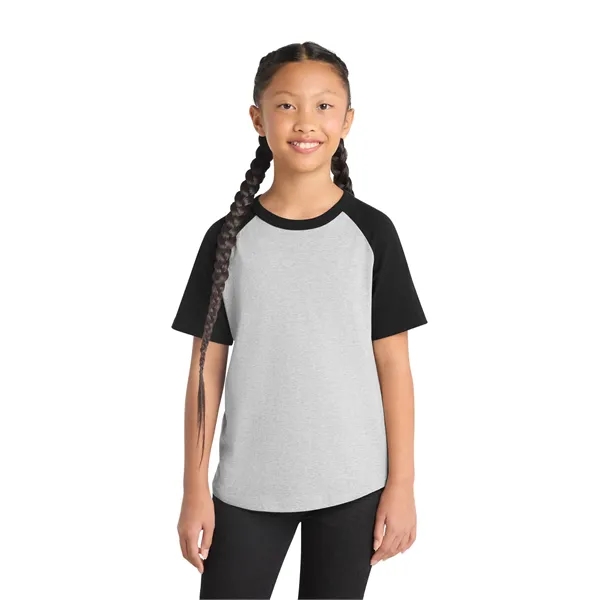 Sport-Tek Youth Short Sleeve Colorblock Raglan Jersey.