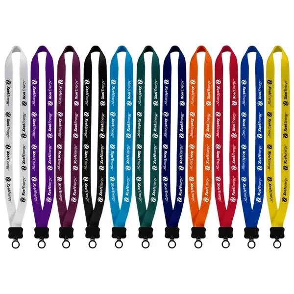 3/4" Smooth Nylon Lanyard with Plastic Clamshell & O-Ring