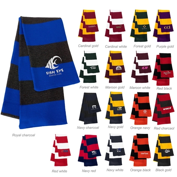 Sportsman Rugby Striped Knit Scarf