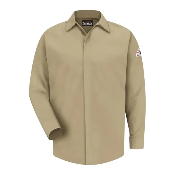 Bulwark Men's Concealed-Gripper Pocketless Work Shirt