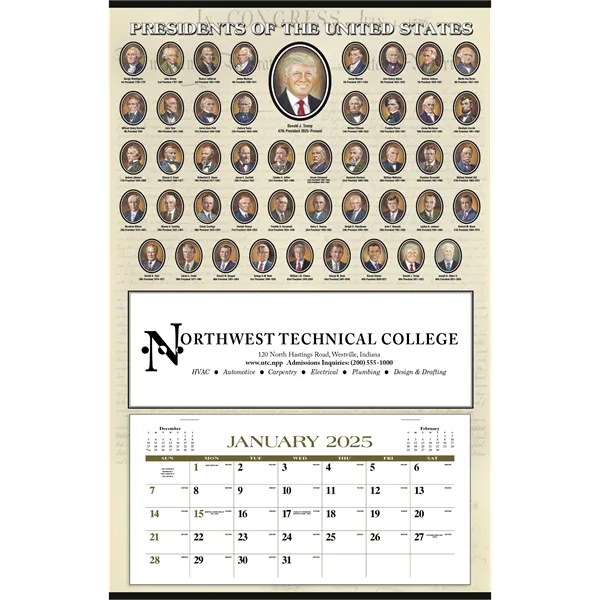 Triumph® Calendars Presidents Hanger 12-Month Calendar