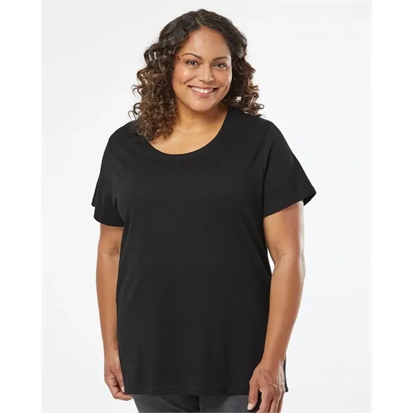 LAT Women's Curvy Collection Fine Jersey Tee