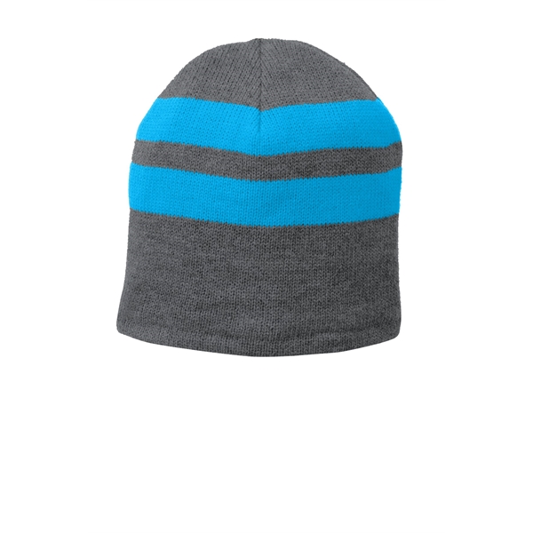 Port Authority Fleece-Lined Striped Beanie Cap.