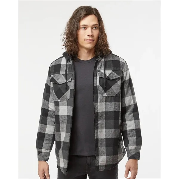 Burnside Men's Quilted Flannel Hooded Jacket