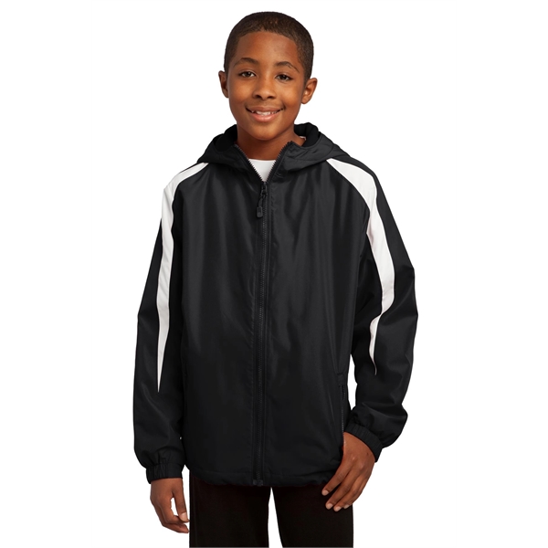 Sport-Tek Youth Fleece-Lined Colorblock Jacket.