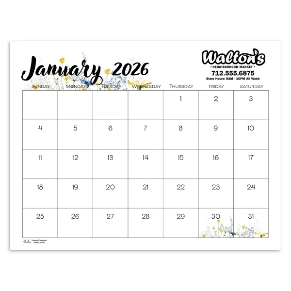 Triumph® Calendars Small Monthly Desk Pad - Floral