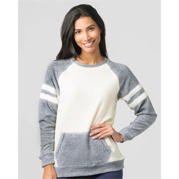 Boxercraft Women's Cozy Contrast Fleece Crewneck Pullover