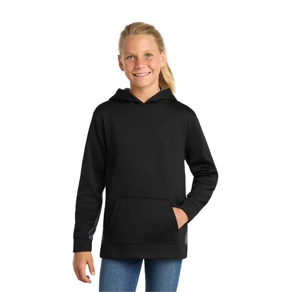 Sport-Tek Youth Sport-Wick Fleece Colorblock Hooded Pullo...