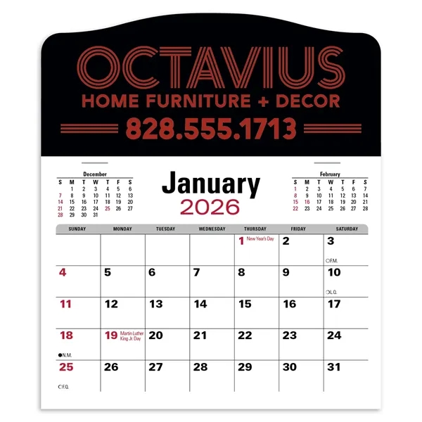 Triumph® Calendars Press-N-Stick Jumbo Header with 3-Mont...