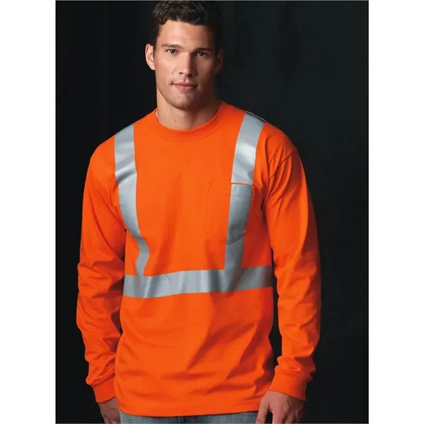 Bayside Unisex USA-Made High Visibility Long Sleeve Pocke...