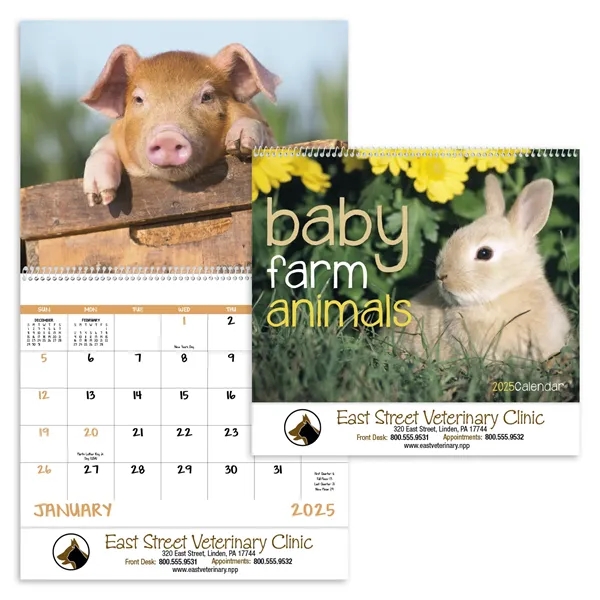 Good Value™ Baby Farm Animals - Spiral Calendar