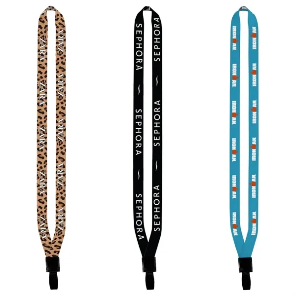 1/2" Dyed-Sublimation Lanyard with Non-Swivel Plastic Hook