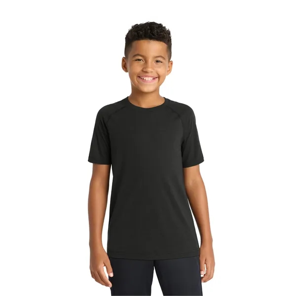 Sport-Tek Youth PosiCharge Tri-Blend Wicking Raglan Tee.