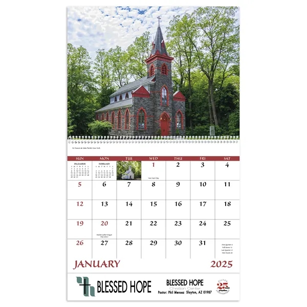 Good Value™ Scenic Churches - Spiral Calendar