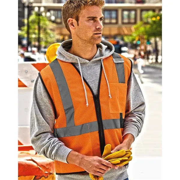 Kishigo Unisex Single Pocket Zipper Mesh Class 2 Vest