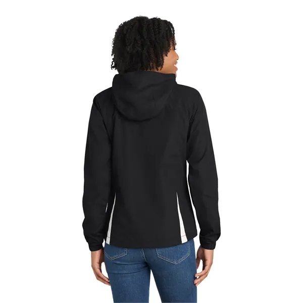 Sport-Tek Women's Colorblock Hooded Raglan Jacket.