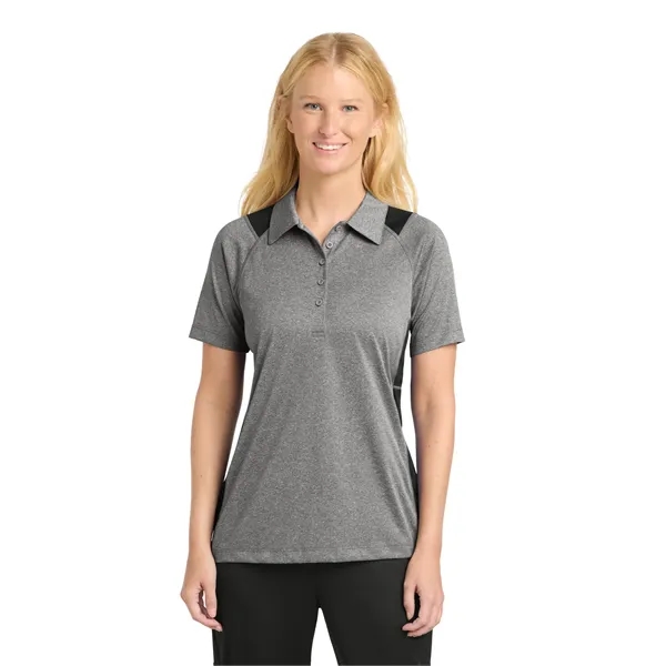 Sport-Tek Women's Heather Colorblock Contender Polo.