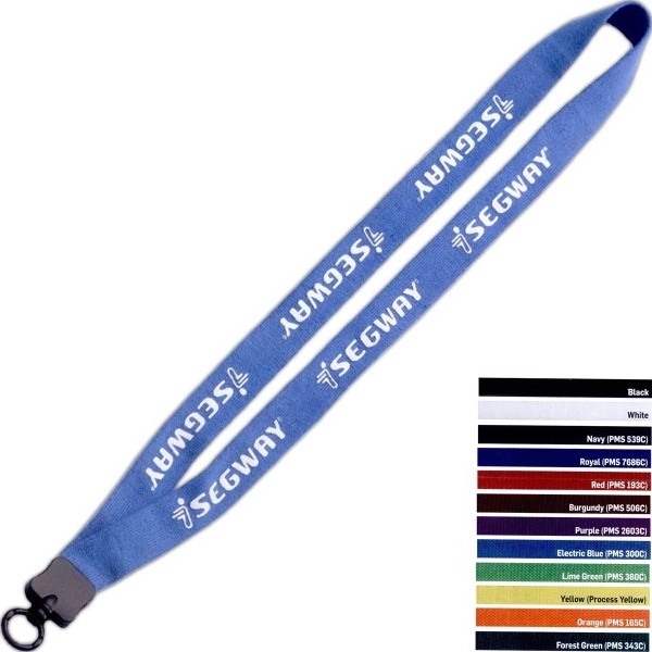 3/4" Cotton Lanyard w/ Plastic Clamshell & Bulldog Clip