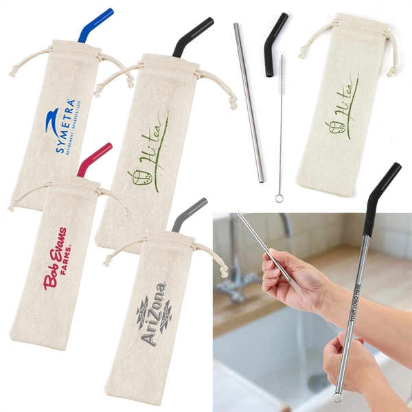 Reusable Stainless Steel Straw Set