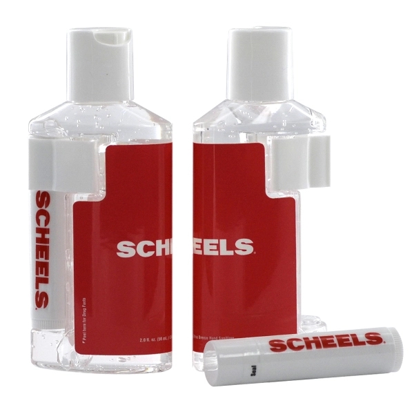 2 oz. Gel Hand Sanitizer Duo Bottle w/ Lip Balm