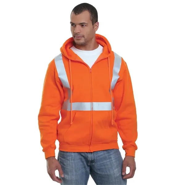 Bayside Men's USA-Made Hi-Visibility Full-Zip Hooded Swea...