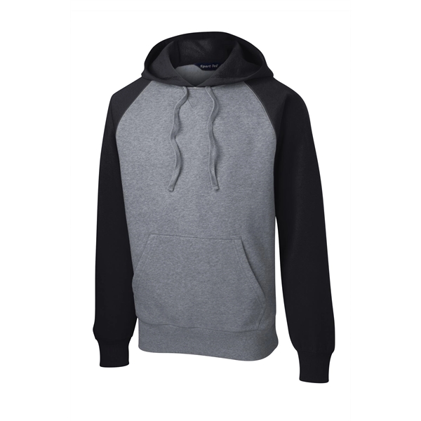 Sport-Tek Raglan Colorblock Pullover Hooded Sweatshirt.
