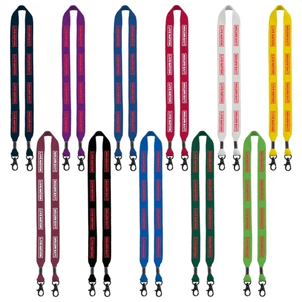 3/4" Cotton Double Lobster Clip Lanyard