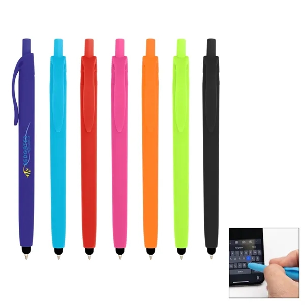 Zinnia Rubberized Pen With Stylus