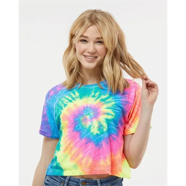 Colortone Women's Tie-Dyed Crop T-Shirt