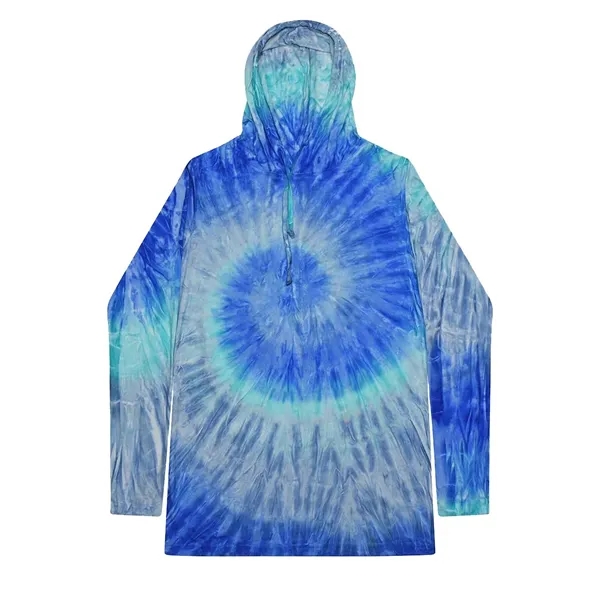 Colortone Unisex Tie-Dyed Hooded Long Sleeve T-Shirt