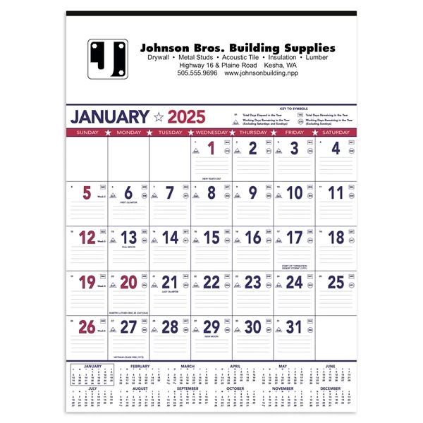 Triumph® Calendars Patriotic Contractor Memo Calendar