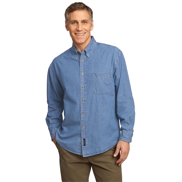 Port & Co Long Sleeve Value Denim Shirt.