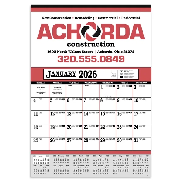 Contractor's 12-Sheet Calendar