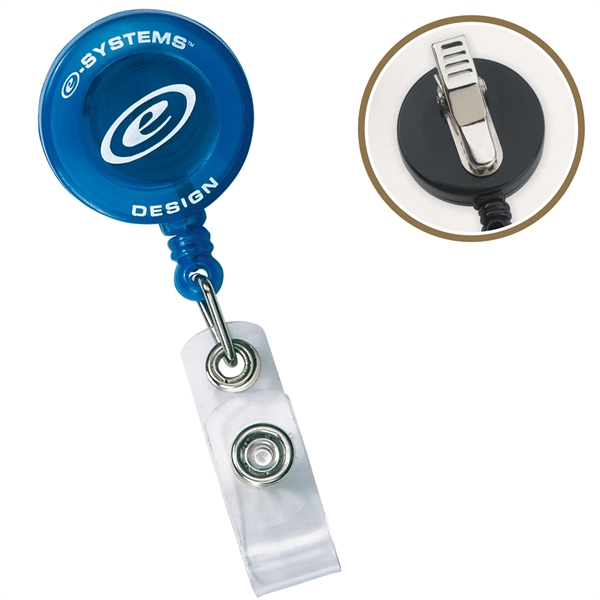 Round Secure-A-Badge Reel with Alligator Clip