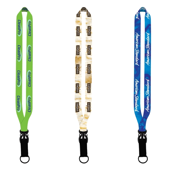 3/4" Dye-Sublimated Lanyard w/ Slide Release & Split-Ring