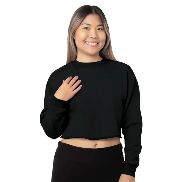 Bayside Women's USA Made Cropped Crewneck Sweatshirt
