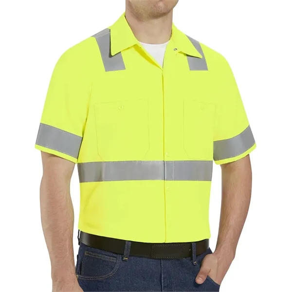 Red Kap Men's High Visibility Safety Short Sleeve Work Shirt