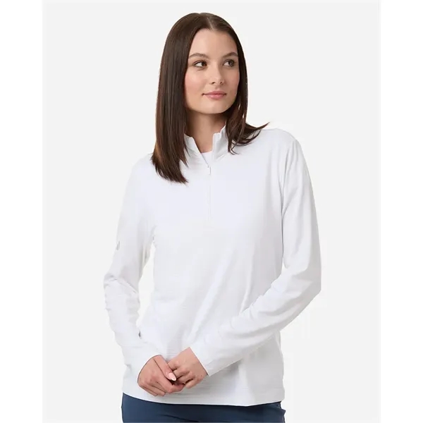 Adidas Women's Textured Stripe Quarter-Zip Pullover