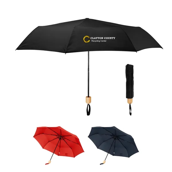 41" Arc Umbrella With 100% RPET Canopy & Bamboo Handle