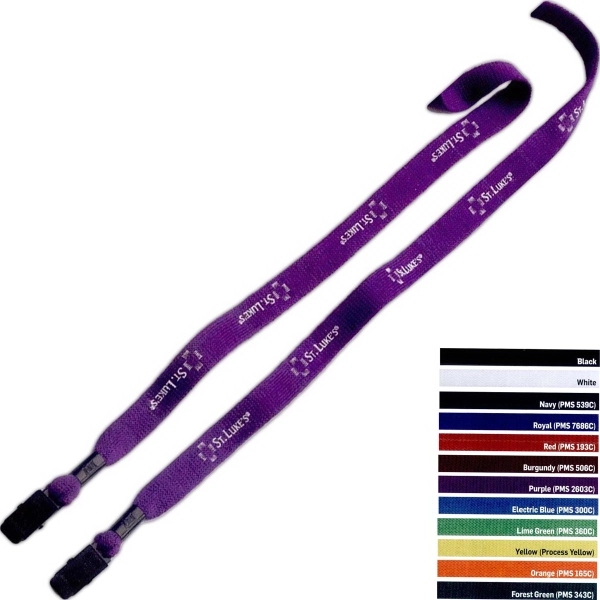 1/2" Cotton Double Bulldog Clip Lanyard