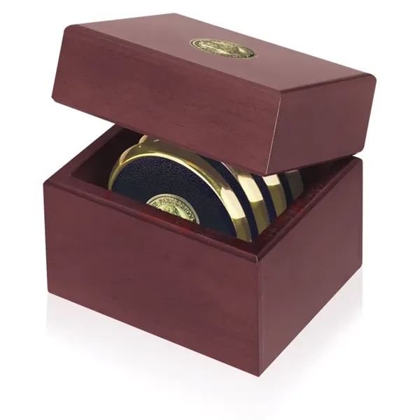 JAFFA® Four Coasters with Solid Cherry Chest