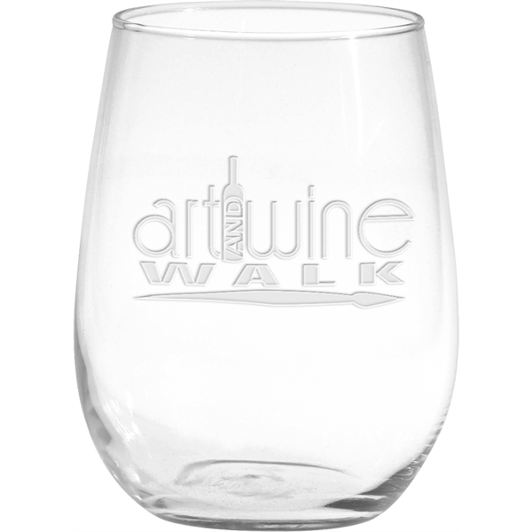 17 Oz. Vina Stemless White Wine Glass - Deep Etch