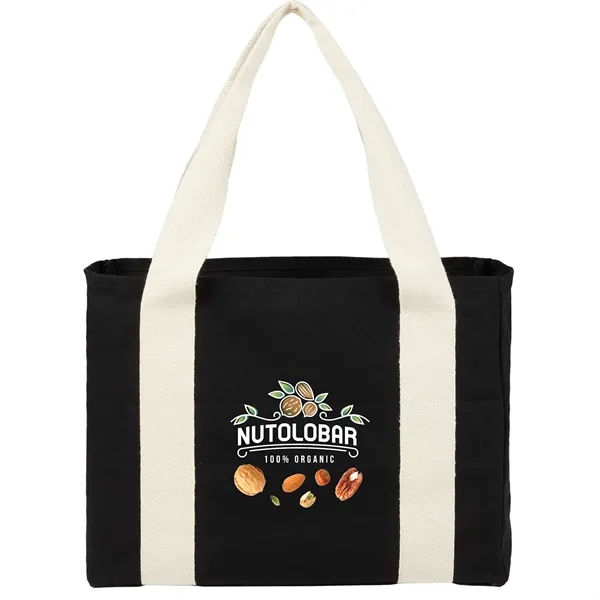 12oz Cotton Shopper Tote with Contrast Handles